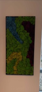 MacBeth Farm Interiorscapes blue, red, and yellow moss wall art